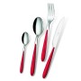 Eme Posaterie Caribe Rosso 11 - Set di Posate da Tavola in acciaio inossidabile 18/0, Nichel Free, per 6 Persone, 24 Pezzi