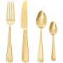Amazonbasics - Servizio di 24 posate per 6 persone, stile moderno, colore: Oro