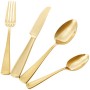 Amazonbasics - Servizio di 24 posate per 6 persone, stile moderno, colore: Oro