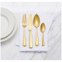 Amazonbasics - Servizio di 24 posate per 6 persone, stile moderno, colore: Oro