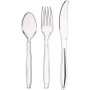 AmazonBasics - Set di 150 posate in plastica, 50 forchette, 50 cucchiai, 50 coltelli, lavabile in lavastoviglie
