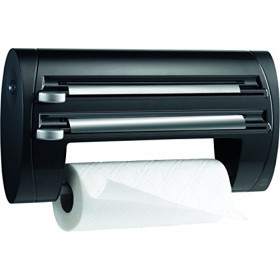 Emsa 509247 Superline Portarotolo Triplo, Acciaio Inossidabile, Nero