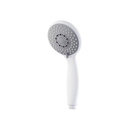 Bisk-Soffione Doccia a 3 funzioni, Base in ABS, Colore: Bianco, 10 x 23 x 5 cm
