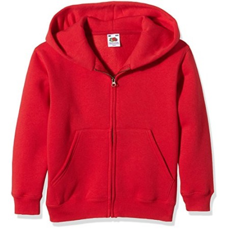 Fruit of the Loom SS107B Cappuccio Bambina, Rosso 7 Anni