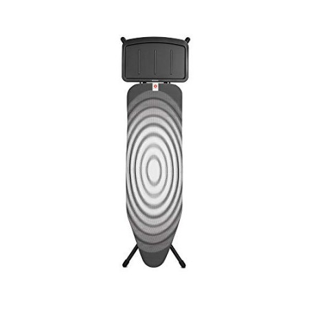Brabantia Comfort ASSE da Stiro con Portacaldaia Solid, Acciaio Inossidabile, Multicolore (Titan Oval), 124 x 38 cm