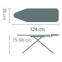Brabantia Comfort ASSE da Stiro con Portacaldaia Solid, Acciaio Inossidabile, Multicolore (Titan Oval), 124 x 38 cm