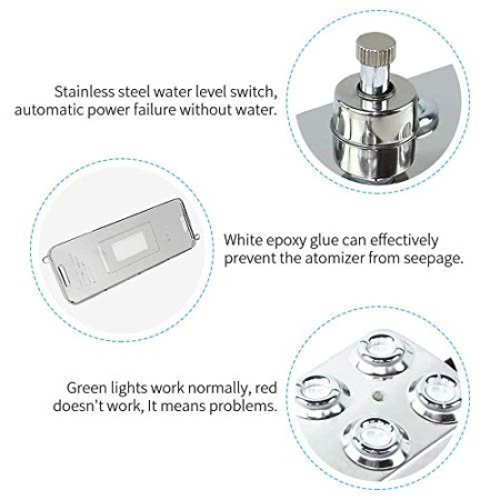 HUKOER 10 Testa Fogger ad ultrasuoni per nebulizzatori,umidificatore per nebbie da 3,5-5L / H con trasformatore per conservazion