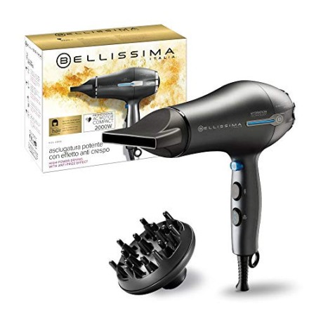 Imetec Bellissima PC5 2500 Asciugacapelli Professionale, 2000 W, Rivestimento in Ceramica e Tormalina, Tecnologia a Ioni , 8 Com