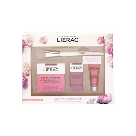Lierac Supra Radiance Cofanetto Regalo con Gel Crema Antirughe Illuminante 50 ml, Siero Detox 3 ml, Maschera Peeling 10 ml e Pen