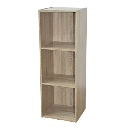 Alsapan - Scaffale cubico 3 x 1, in melamina, 91 x 31 x 29,5 cm, Finiture in Rovere