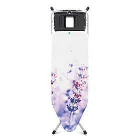 Brabantia XL Comfort Asse da Stiro con Portacaldaia Richiudibile, 124 x 45 cm, Lavender, accaio inox / cotone / poliestere / pla