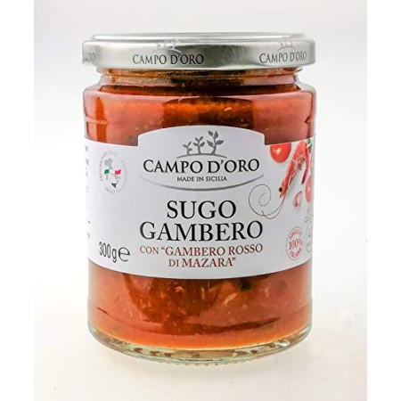 CAMPO D'ORO Set 3 Pezzi SUGO PRONTO GAMBERO ROSSO - TONNO con Finocchietto - VONGOLE Aglio e Prezzemolo 300 GR. Sugo siciliano 1