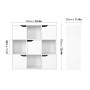Homfa Mensola Libreria in Legno con 9 Cubi 5 Ante Mobile Portaoggetti Scaffale Cubo Porta Libri CD Bianca 90 × 29 × 90cm