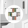 Homfa Mensola Libreria in Legno con 9 Cubi 5 Ante Mobile Portaoggetti Scaffale Cubo Porta Libri CD Bianca 90 × 29 × 90cm