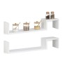 Relaxdays 10021814_49 Set 2 Mensole da Parete, Libreria a Muro, in Legno, HxLxP: 15 x 80 x 15 cm, Bianco
