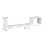 Relaxdays 10021814_49 Set 2 Mensole da Parete, Libreria a Muro, in Legno, HxLxP: 15 x 80 x 15 cm, Bianco