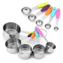 MoYouno Set di 10 misurini e cucchiai, Resistente Acciaio Inossidabile 5 misurini e 5 misurini, Utensili da Cucina
