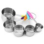 MoYouno Set di 10 misurini e cucchiai, Resistente Acciaio Inossidabile 5 misurini e 5 misurini, Utensili da Cucina
