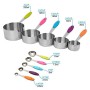 MoYouno Set di 10 misurini e cucchiai, Resistente Acciaio Inossidabile 5 misurini e 5 misurini, Utensili da Cucina