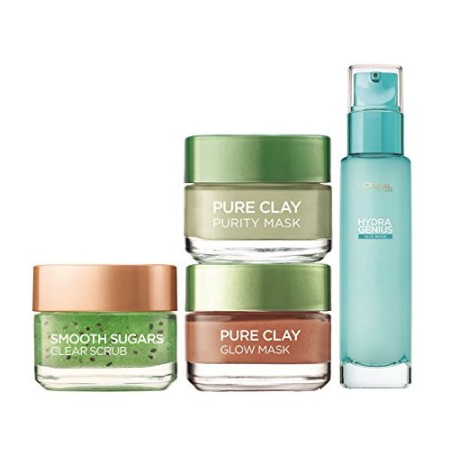 L'Oreal Paris, Night In Skin Pamper Kit 5011408091557, Set regalo per lei, 4 pezzi