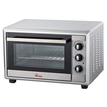 Ardes AR6225S Forno Elettrico Ventilato Gustavo Silver 25 Litri Luce Interna, 6 Funzioni Cottura, Timer, Doppio Vetro, con Acces