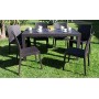 DIMAPLAST Set Garden Tavolo e 6 Sedie da Giardino Antracite