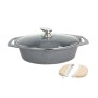 Tognana Energica Rostiera Ovale con Coperchio e Presine, Alluminio pressofuso, Grigio, 32 cm, 4 unità