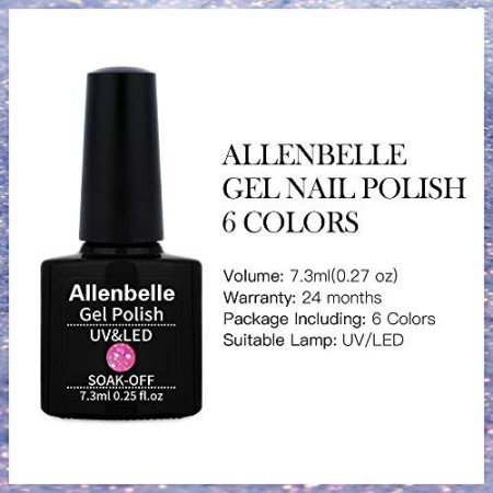 Allenbelle Smalto Semipermanente Camaleonte Nail Polish UV LED Gel Unghie (Kit di 6 pcs 7.3ML/pc)