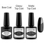 Lagunamoon Base e Top Coat Semipermanente, Top Coat Opaco, Smalto per Unghie in gel LED UV, 3pcz Smalto per Unghie Soak off 8ML