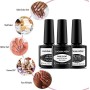 Lagunamoon Base e Top Coat Semipermanente, Top Coat Opaco, Smalto per Unghie in gel LED UV, 3pcz Smalto per Unghie Soak off 8ML