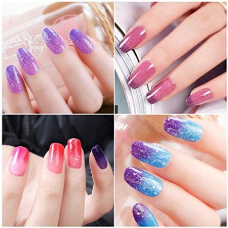 Vishine - Smalto gel semi permanente, camaleonte, cambia colore, per lampade UV o LED, 6 colori, kit di manicure semi permanente