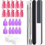 Kindax Kit per Rimozione Smalto per Unghie Include 10xClip per Piedi, 10xClip per Dita, 100 Cotoni e Tanti Accessori, Kit Mollet