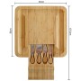 Harcas, tagliere e coltello in bambù Ideale per servire formaggi, cracker, salumi e cibo. Dimensioni: 33 x 33 x 3,5 cm.