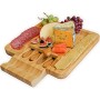 Harcas, tagliere e coltello in bambù Ideale per servire formaggi, cracker, salumi e cibo. Dimensioni: 33 x 33 x 3,5 cm.