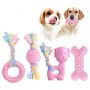 Giocattoli da masticare per cuccioli JYPS, set di giocattoli per dentizione per cani 4 pezzi con in cotone e palla, giocattoli d