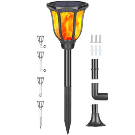 Idealife Luci solari con fiamma tremolante luci a LED impermeabili Illuminazione esterna per giardino Luci decorative da crepusc