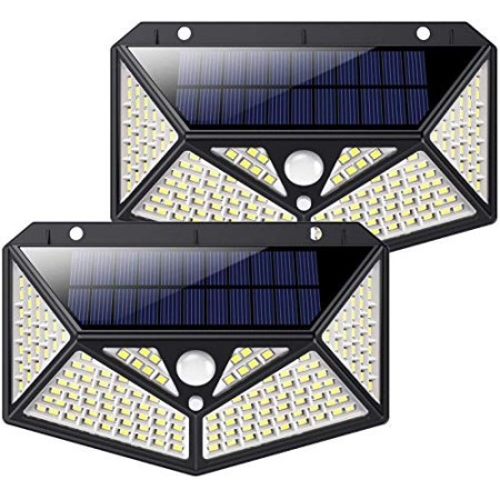 Luce Solare Led Esterno, Kilponen【Illuminazione a 6 Lati 1500LM】Lampada Solare Esterno con Sensore di Movimento 2200mAh Luci