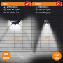 Luce Solare Led Esterno, Kilponen【Illuminazione a 6 Lati 1500LM】Lampada Solare Esterno con Sensore di Movimento 2200mAh Luci