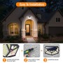 Luce Solare Led Esterno, Kilponen【Illuminazione a 6 Lati 1500LM】Lampada Solare Esterno con Sensore di Movimento 2200mAh Luci