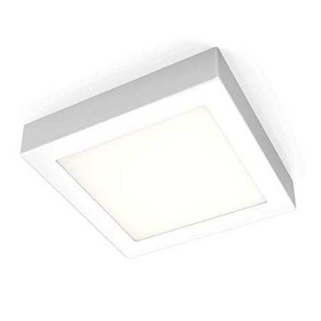 Plafoniera LED, LED integrati 12W, equivalente a 80W, luce calda 3000K, quadrata, lato 17cm, faretto moderno per cucina, salotto