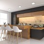 Plafoniera LED, LED integrati 12W, equivalente a 80W, luce calda 3000K, quadrata, lato 17cm, faretto moderno per cucina, salotto