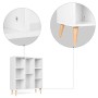 Homfa Scaffale Espositore per Soggiorno e Ufficio, Libreria Moderna con Ripiani Irregolari, Mobile Decorativo in Legno con 8 cub
