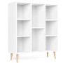 Homfa Scaffale Espositore per Soggiorno e Ufficio, Libreria Moderna con Ripiani Irregolari, Mobile Decorativo in Legno con 8 cub