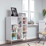 Homfa Scaffale Espositore per Soggiorno e Ufficio, Libreria Moderna con Ripiani Irregolari, Mobile Decorativo in Legno con 8 cub