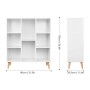 Homfa Scaffale Espositore per Soggiorno e Ufficio, Libreria Moderna con Ripiani Irregolari, Mobile Decorativo in Legno con 8 cub