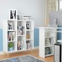 Homfa Scaffale Espositore per Soggiorno e Ufficio, Libreria Moderna con Ripiani Irregolari, Mobile Decorativo in Legno con 8 cub