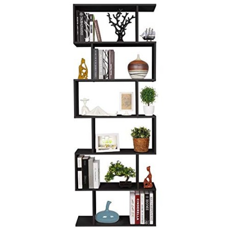 Homfa Scaffale Libreria Mobile Soggiorno in Legno Mobile per Archiviazion Carico 30 kg 70 × 23.5 × 190.5cm (Nero)