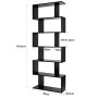 Homfa Scaffale Libreria Mobile Soggiorno in Legno Mobile per Archiviazion Carico 30 kg 70 × 23.5 × 190.5cm (Nero)