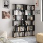 Homfa Scaffale Libreria Mobile Soggiorno in Legno Mobile per Archiviazion Carico 30 kg 70 × 23.5 × 190.5cm (Nero)