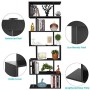Homfa Scaffale Libreria Mobile Soggiorno in Legno Mobile per Archiviazion Carico 30 kg 70 × 23.5 × 190.5cm (Nero)